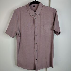 Vuori Bridge Button Down Short Sleeve Shirt Mens No Size Tag Size M? Brown/Red